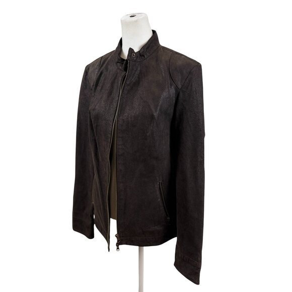 Brown Suede Moto Jacket - Picture 1 of 7